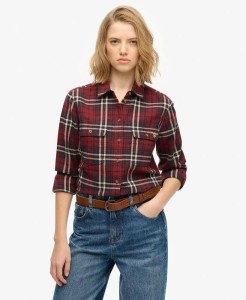 superdry Koszula Lumberjack Check Flannel Frontier Check Red