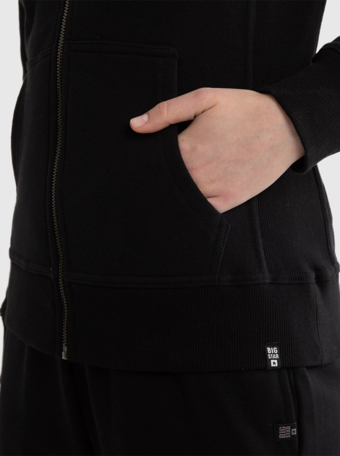 Bluza damska z kapturem czarna Laurisana 906