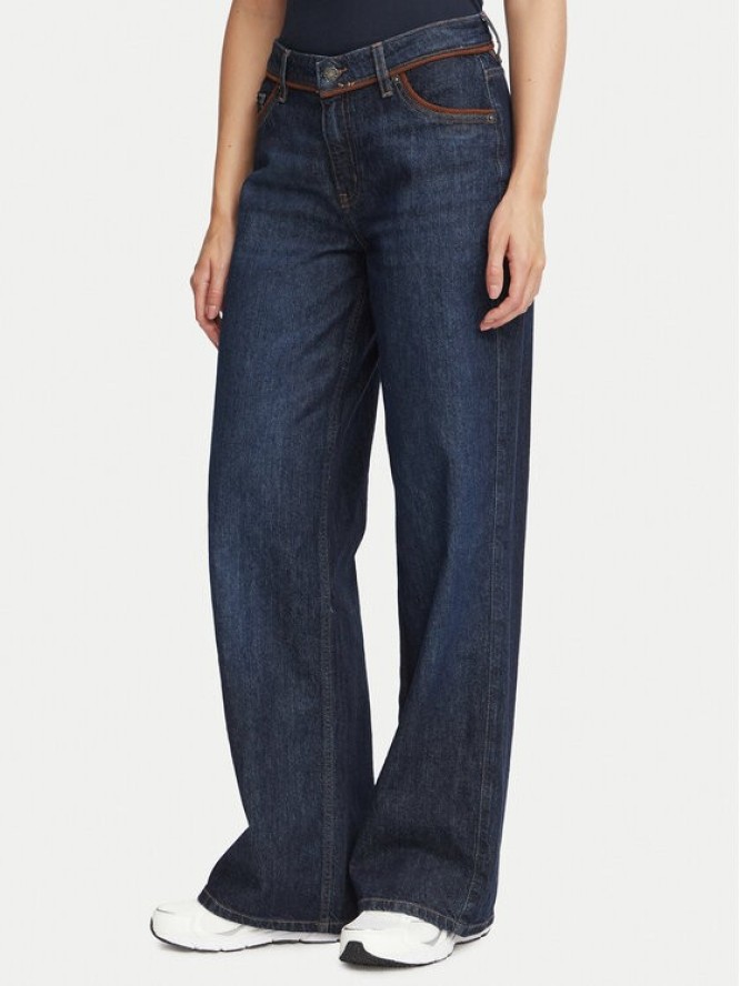 Guess Jeans Jeansy W6BA0Y D1793 Granatowy Wide Leg