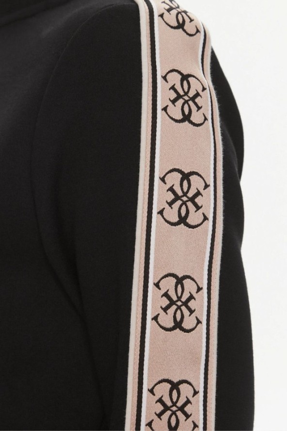 GUESS Czarna rozpinana bluza damska z lampasami New Britney, Rozmiar XL