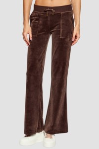 JUICY COUTURE Czekoladowe spodnie dresowe damskie Layla Low Rise, Rozmiar S