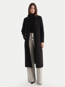 ViCOLO Płaszcz wełniany TF0002 Czarny Regular Fit