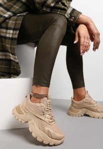 Ciemnobeżowe Sneakersy Dorameia