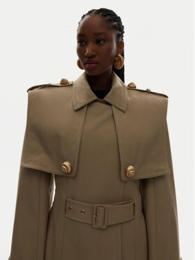 Balmain Trencz DF0TL155CF48 Beżowy Regular Fit