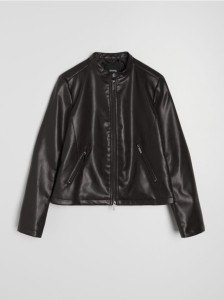 Kurtka ramoneska z imitacji skóry - brązowy