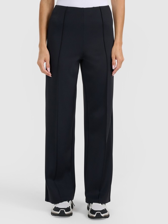 4F Spodnie dresowe z prostymi nogawkami damskie - czarne S