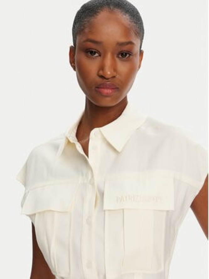 Patrizia Pepe Sukienka koszulowa 2A2870/A573-W146 Écru Regular Fit