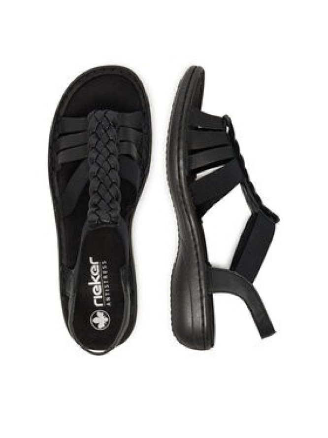 Rieker Sandały 60809-00 Czarny