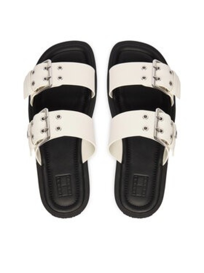 Tommy Jeans Klapki Tjw Buckle Straps Sandal EN02966 Écru