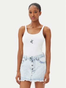 One Teaspoon Top Fine 26605 Biały Slim Fit