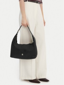 Tommy Hilfiger Torebka Th Go Hobo Nylon AW0AW18229 Czarny
