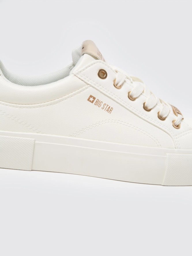 Sneakersy damskie ze skóry ekologicznej białe NN274A851 101