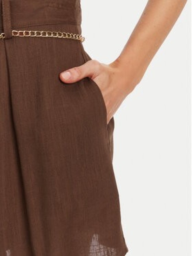 Rinascimento Szorty materiałowe CFC0124444003 Brązowy Regular Fit