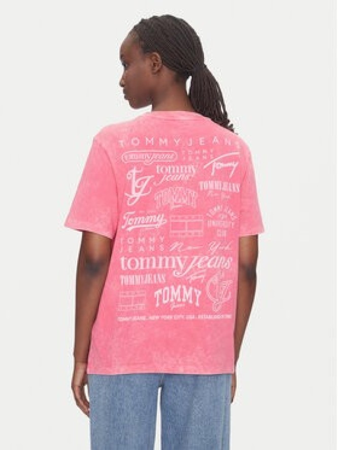 Tommy Jeans T-Shirt Multi Brand DW0DW20923 Różowy Relaxed Fit