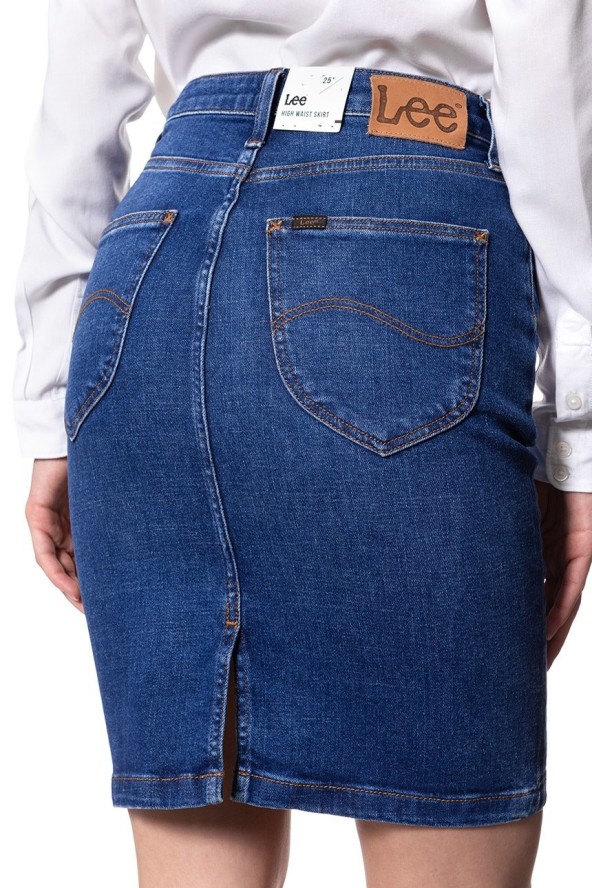 SPÓDNICA JEANSOWA LEE HIGH WAIST SKIRT TRUE BLUE L38QROPB 112108313