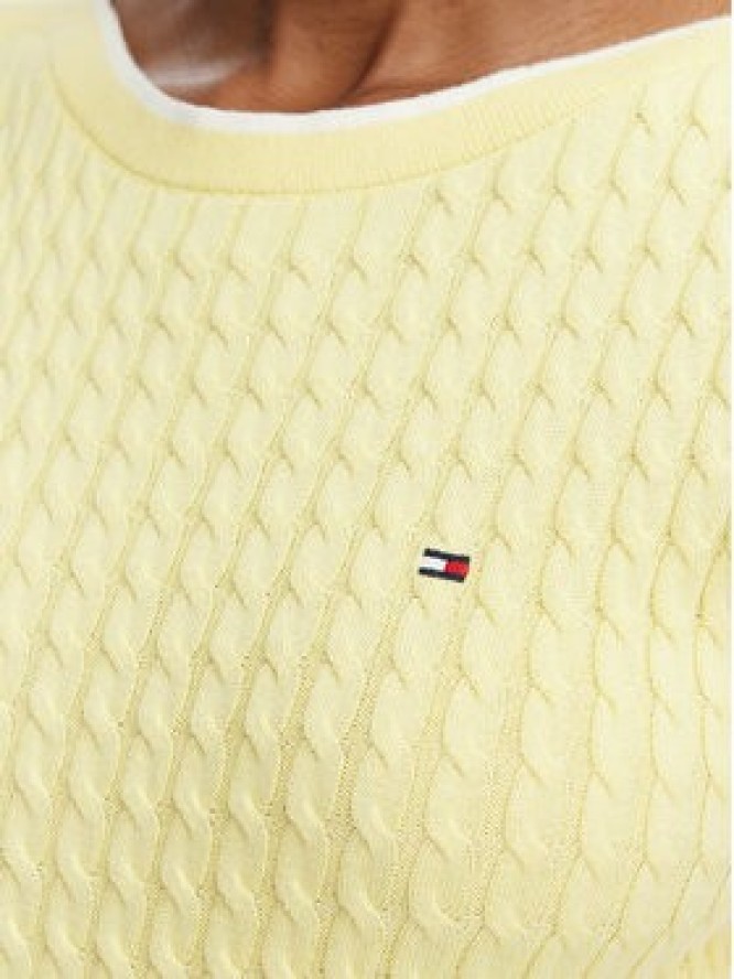 Tommy Hilfiger Sweter Fine Gg Cable Boat WW0WW50103 Żółty jasny Regular Fit