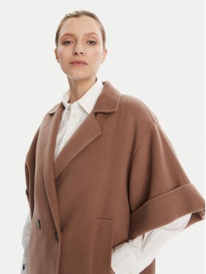 Weekend Max Mara Płaszcz wełniany Pera 2525086021 Brązowy Regular Fit