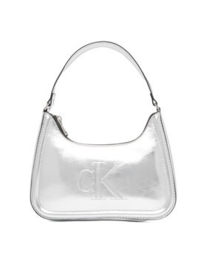 Calvin Klein Torebka Bold Ck Metallic Shoulder Bag LV04F3332G Srebrny