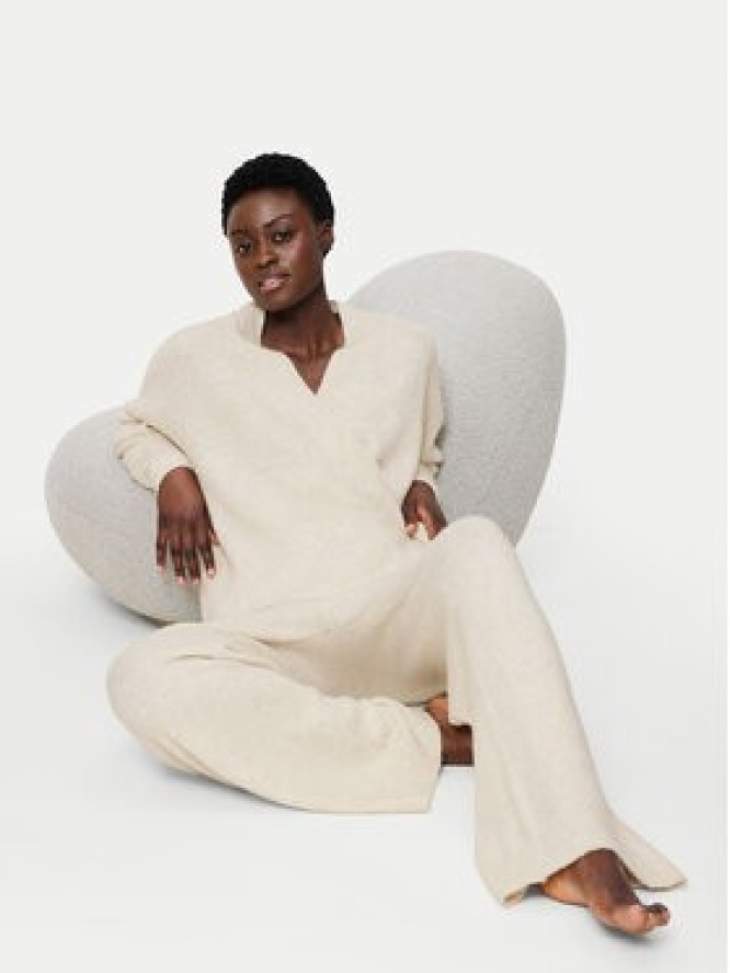 Triumph Spodnie materiałowe Amourette Cozy 10225058 Écru Regular Fit