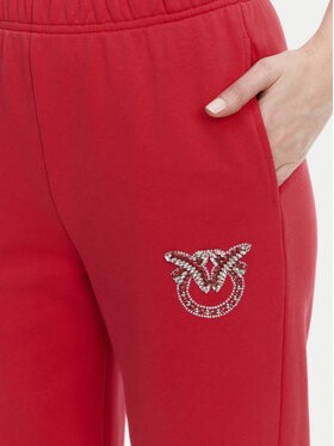 PINKO Spodnie dresowe Plumcake 104790 A2G8 Czerwony Regular Fit