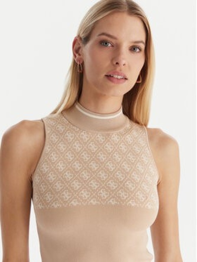 Guess Sweter W3YR26 Z37K0 Beżowy Slim Fit