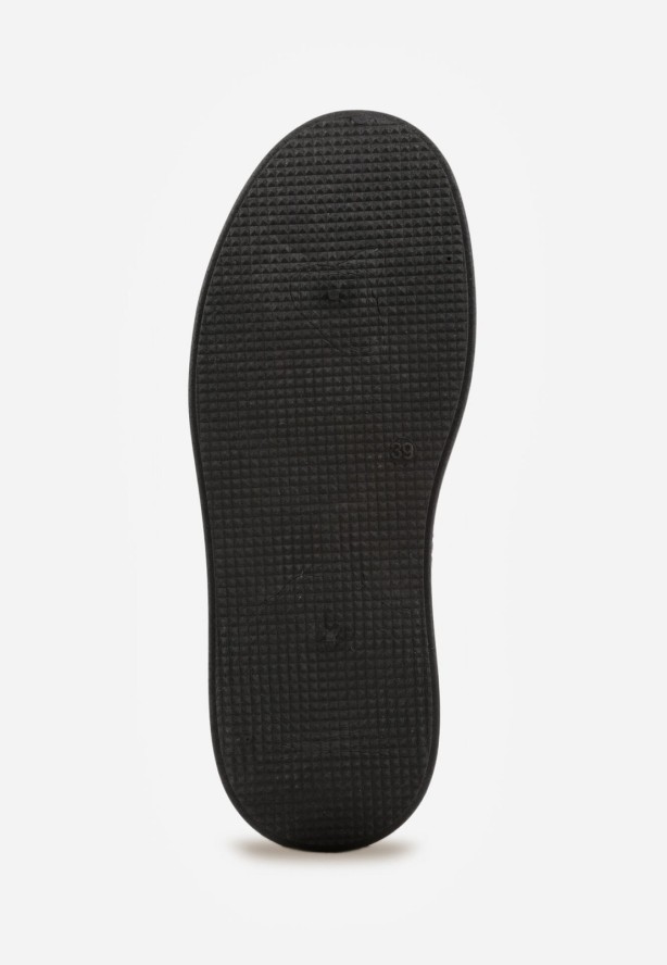 Czarne Sneakersy z Plecionki na Grubej Podeszwie w Stylu Boho Dacara