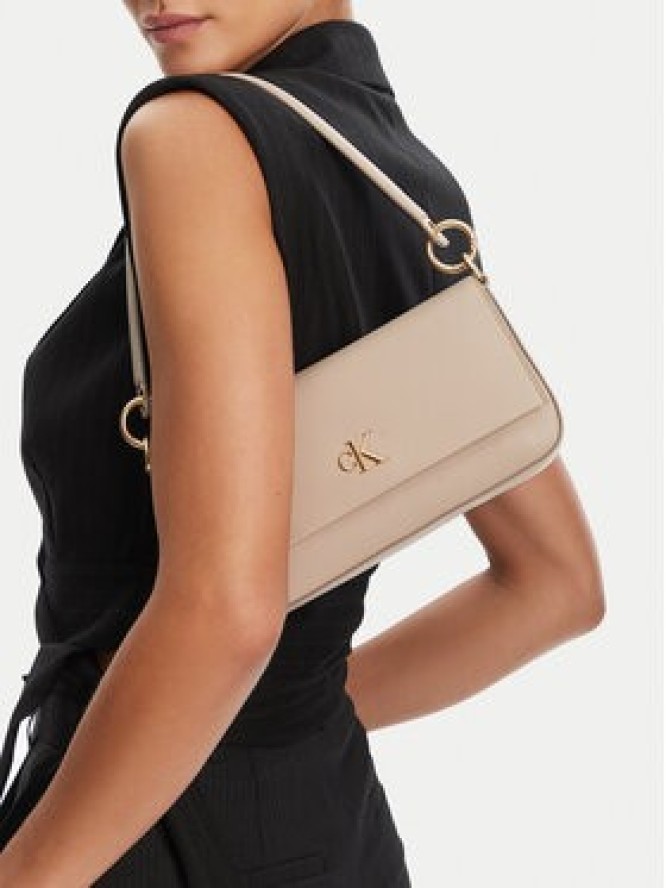 Calvin Klein Torebka Minimal Monogram Shoulder Pouch LV04K3161G Écru