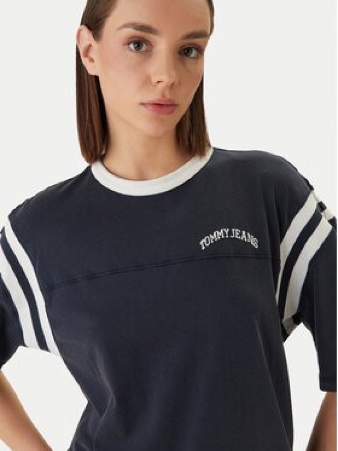 Tommy Jeans T-Shirt DW0DW22307 Granatowy Oversize