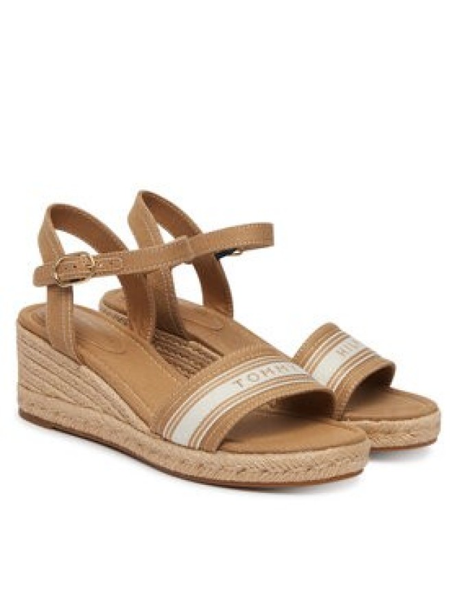 Tommy Hilfiger Espadryle Mid Wedge Espad Webbing FW0FW09230 Beżowy