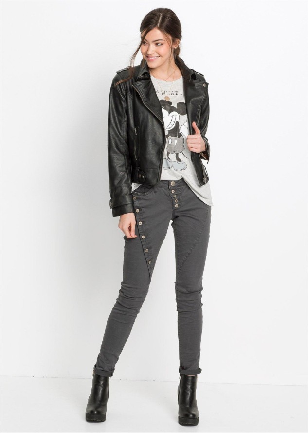 Spodnie twillowe z elastycznego materiału z bawełną