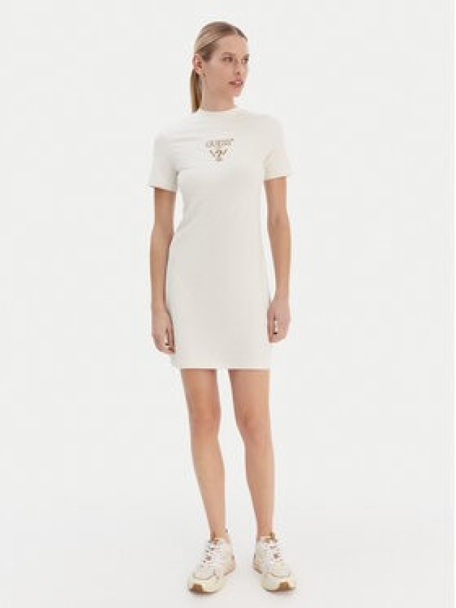 Guess Sukienka codzienna V4YK02 KCDH1 Écru Regular Fit