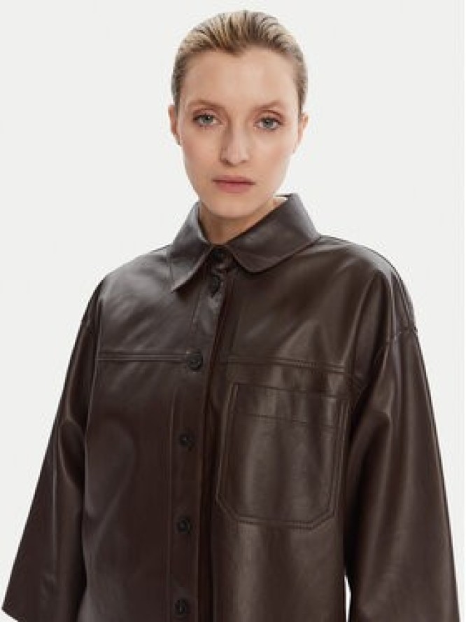 Weekend Max Mara Kurtka skórzana Stecca 2525446051 Brązowy Relaxed Fit