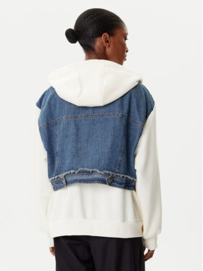 Desigual Bluza Trucker 25WWSK06 Écru Loose Fit