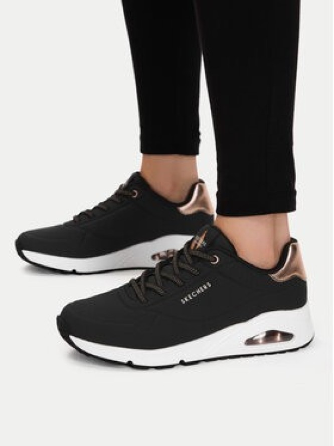 Skechers Sneakersy Uno Shimmer Away 155196/BLK Czarny