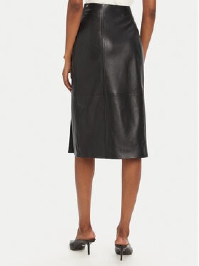 HUGO Spódnica skórzana Leomira 50542308 Czarny Regular Fit