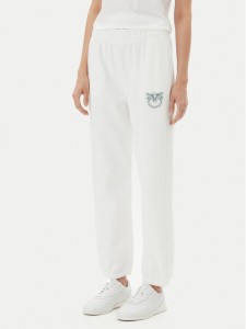 PINKO Spodnie dresowe Plumcake 104790 A2G8 Biały Regular Fit