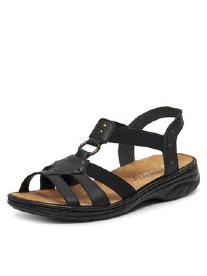 Rieker Sandały 64574-00 Czarny