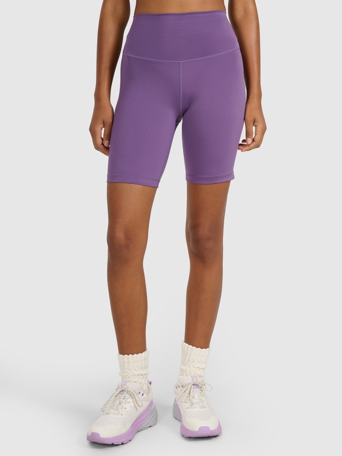 4F Legginsy kolarki treningowe damskie - fioletowe L