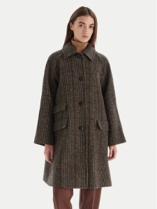 Weekend Max Mara Płaszcz wełniany Pitone 2525016112 Brązowy Regular Fit