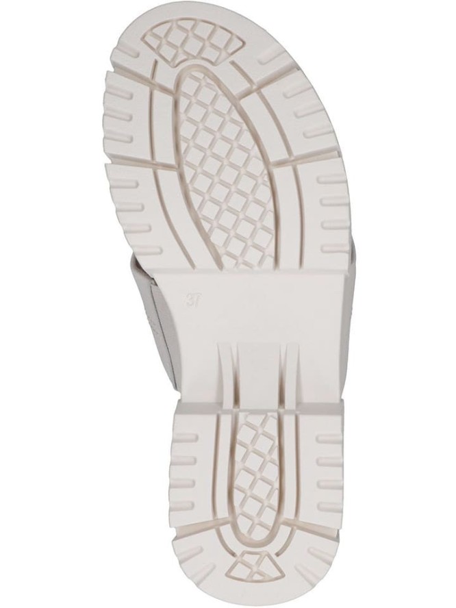 Caprice Skórzane klapki w kolorze kremowym rozmiar: 42