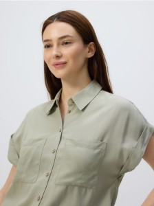 Koszula z krótkim rękawem - oliwkowy