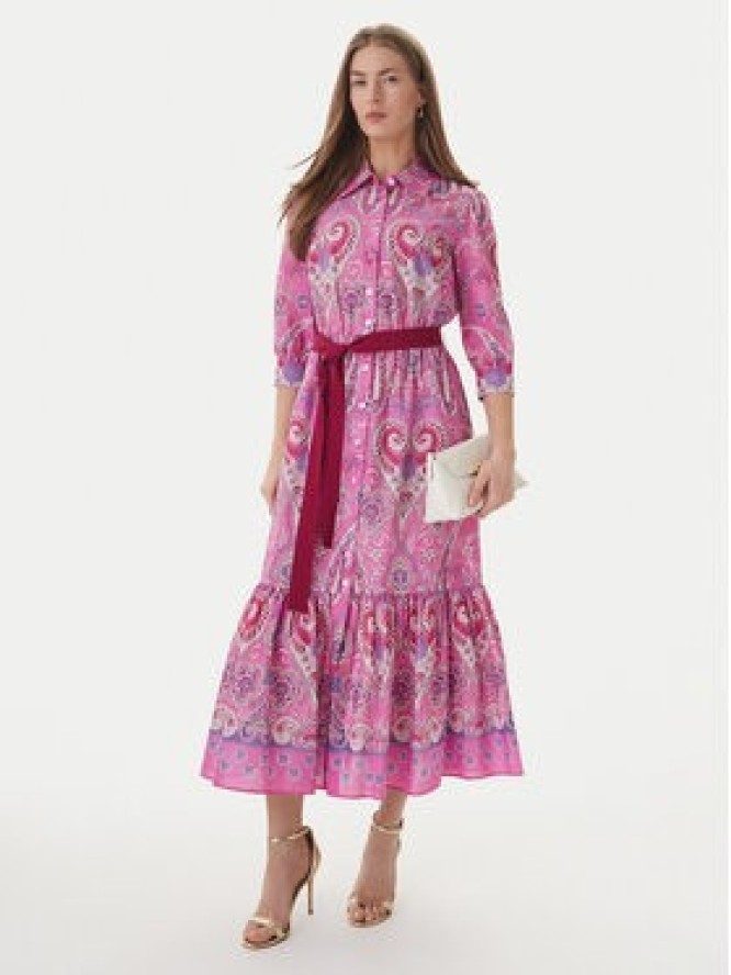 Luisa Spagnoli Sukienka koszulowa Pampa 543211 Różowy Regular Fit