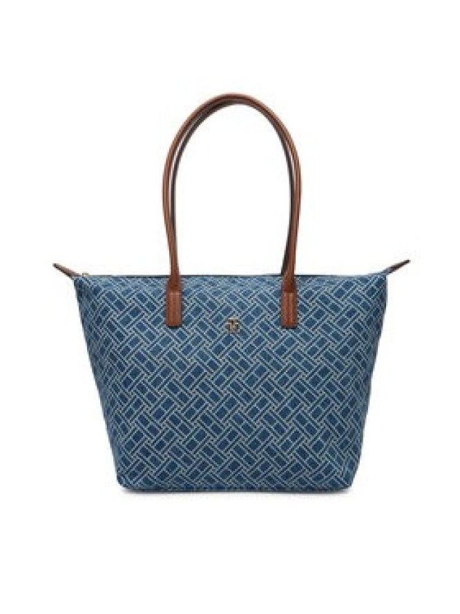 Tommy Hilfiger Torebka Popette Tote Denim Flag AW0AW18613 Niebieski
