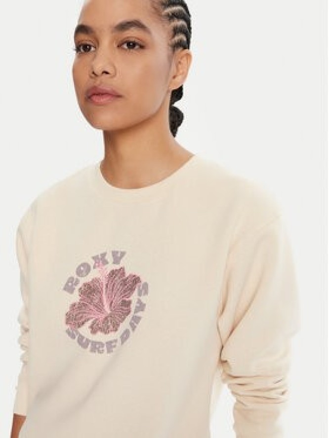 Roxy Bluza Vl Surf Stoked Hoodie Brushed ERJFT05028 Beżowy Regular Fit