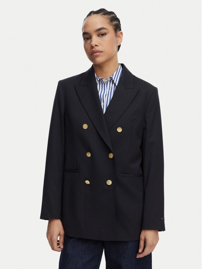 Tommy Hilfiger Marynarka WW0WW50784 Granatowy Relaxed Fit