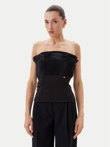 Rinascimento Top CFC0019748002 Czarny Slim Fit