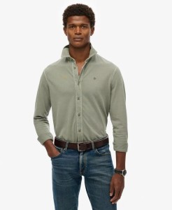superdry Vintage Destroy Pique Ls Shirt – Koszulka polo z długim rękawem,