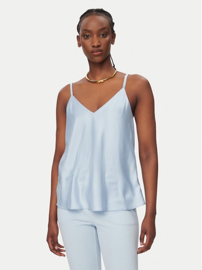 Rinascimento Top CFC0127685003 Błękitny Regular Fit