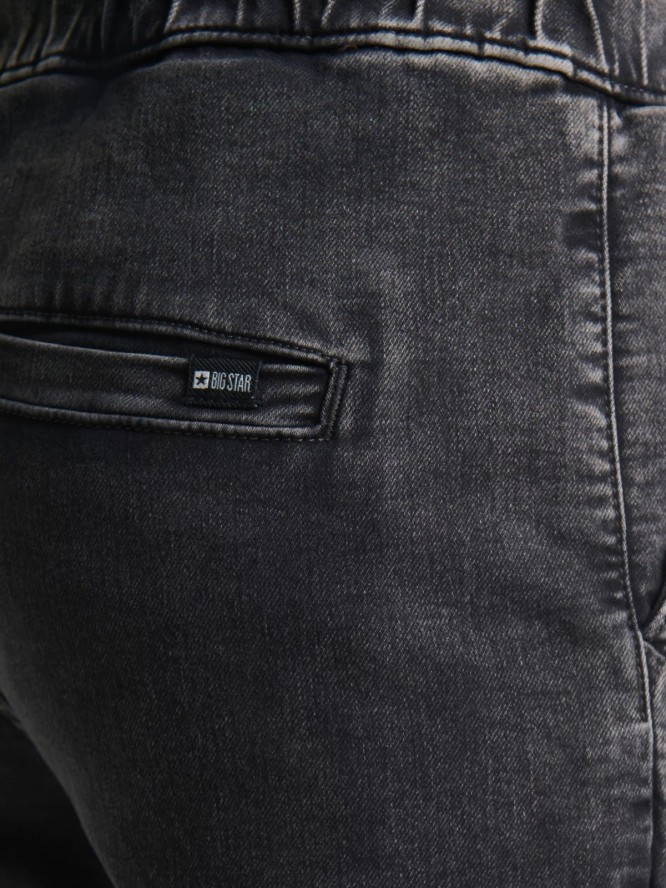 Jeansy damskie loose z regulacją dołu nogawki czarne Robbin 919