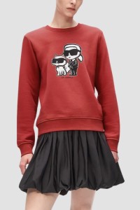 KARL LAGERFELD Czerwona damska bluza Ikon Sketch Duo, Rozmiar XL